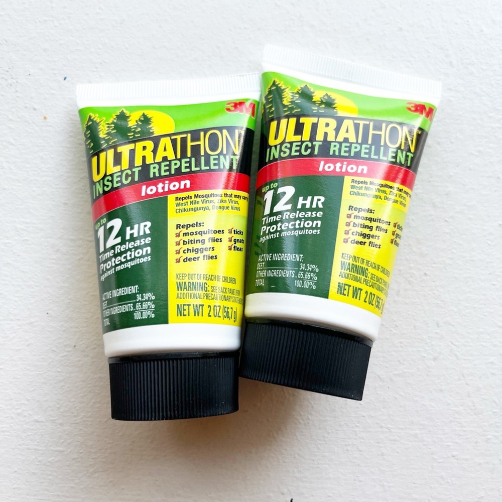 X2  3M Ultrathon Insect‎ Repellent Lotion 12 HR Time Release Protection 2oz
